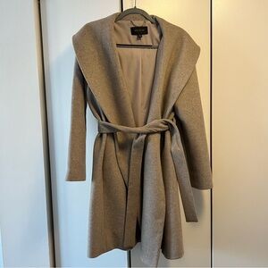 Ann Taylor Shawl Wrap Collar Coat - medium Taupe